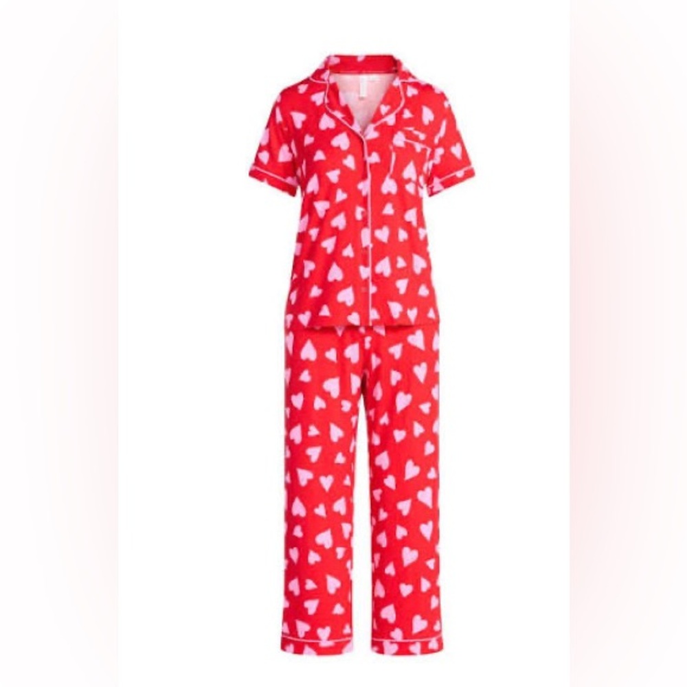love Pink and Red Heart Pajama Set NWT Valentine’s Day Sleepwear